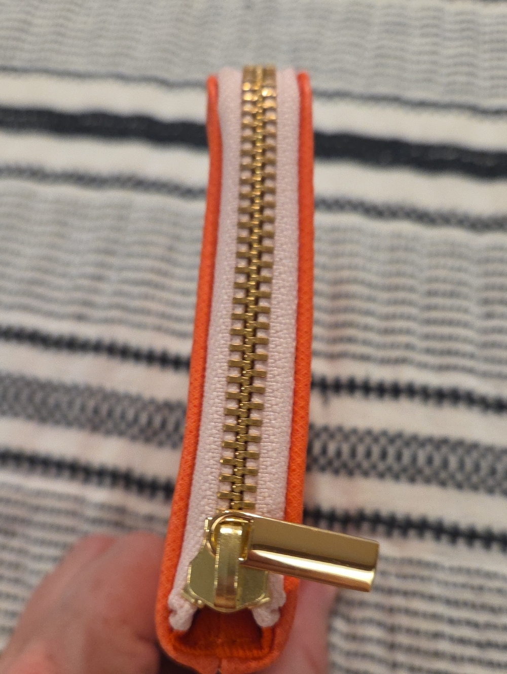 Rifle Paper Co Anthropologie bright orange gold hardware Paris coin purse Rare - Picture 5 of 5